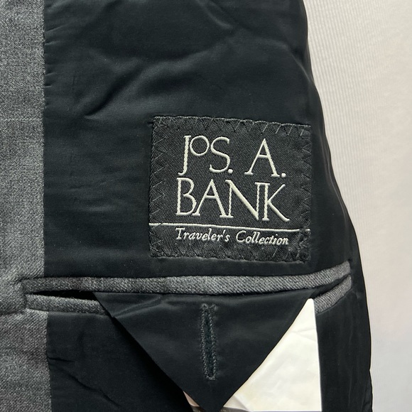 Men's Jos. A. Bank Gray Plaid 2-Button 54R Blazer Jacket 48x26 Pants Portly Suit - Picture 5 of 10